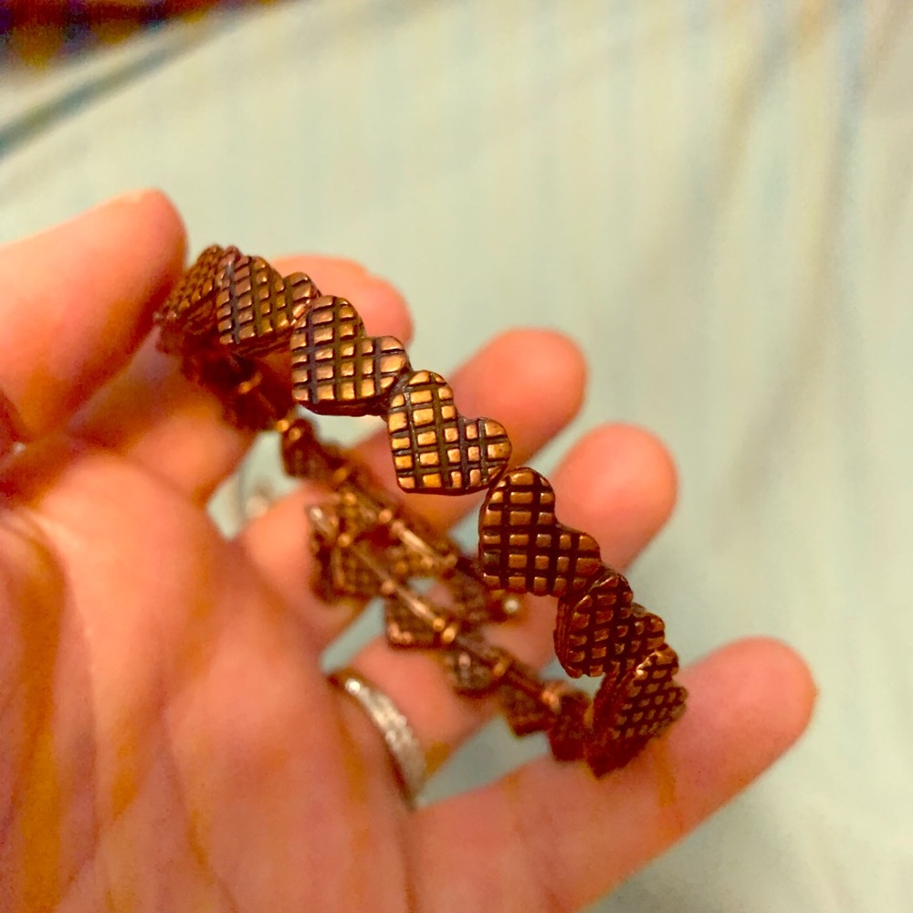 Alex and ani copper hearts brAcelet